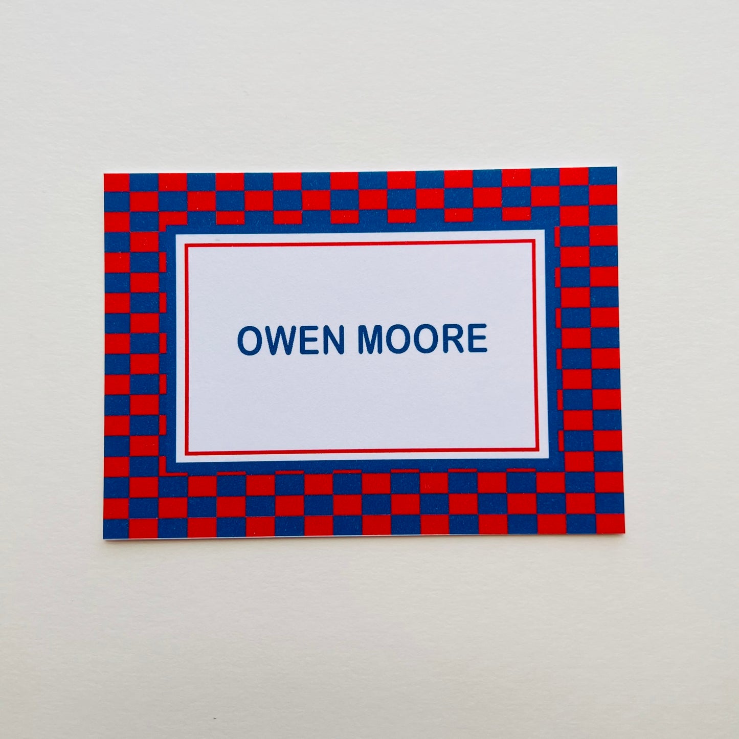 Red and Blue Checker Enclosure Card