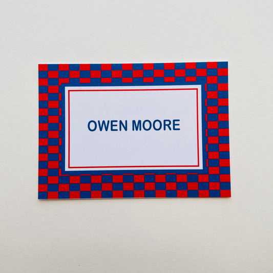 Red and Blue Checker Enclosure Card