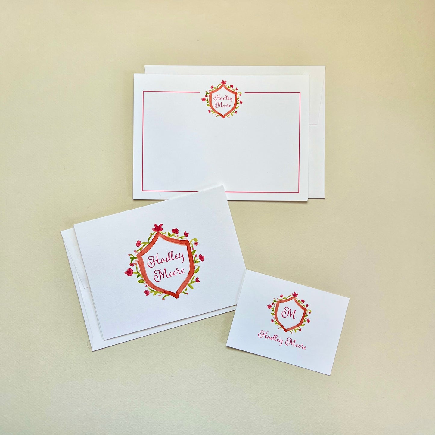 Orange Crest Stationery Set