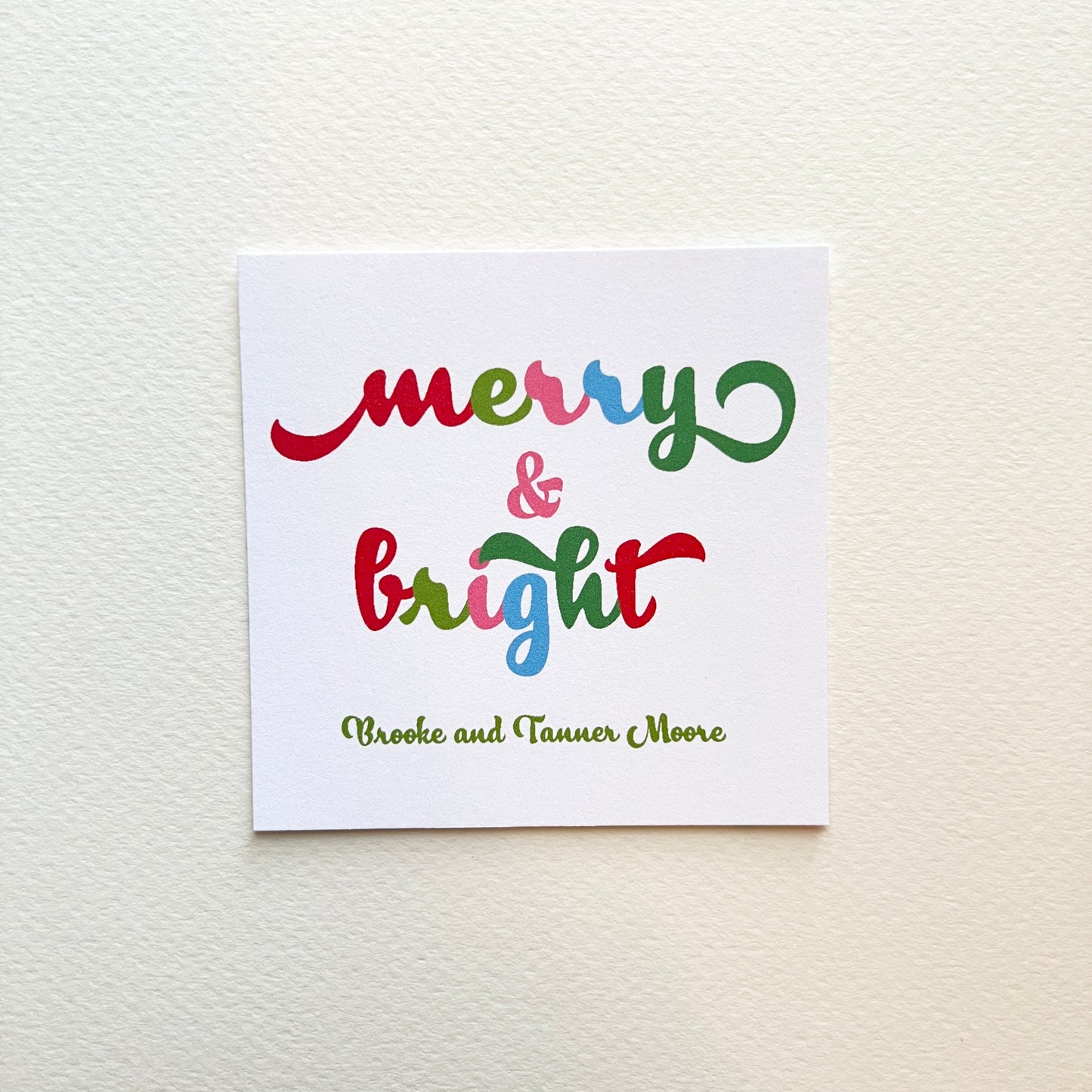 Merry and Bright Holiday Gift Sticker