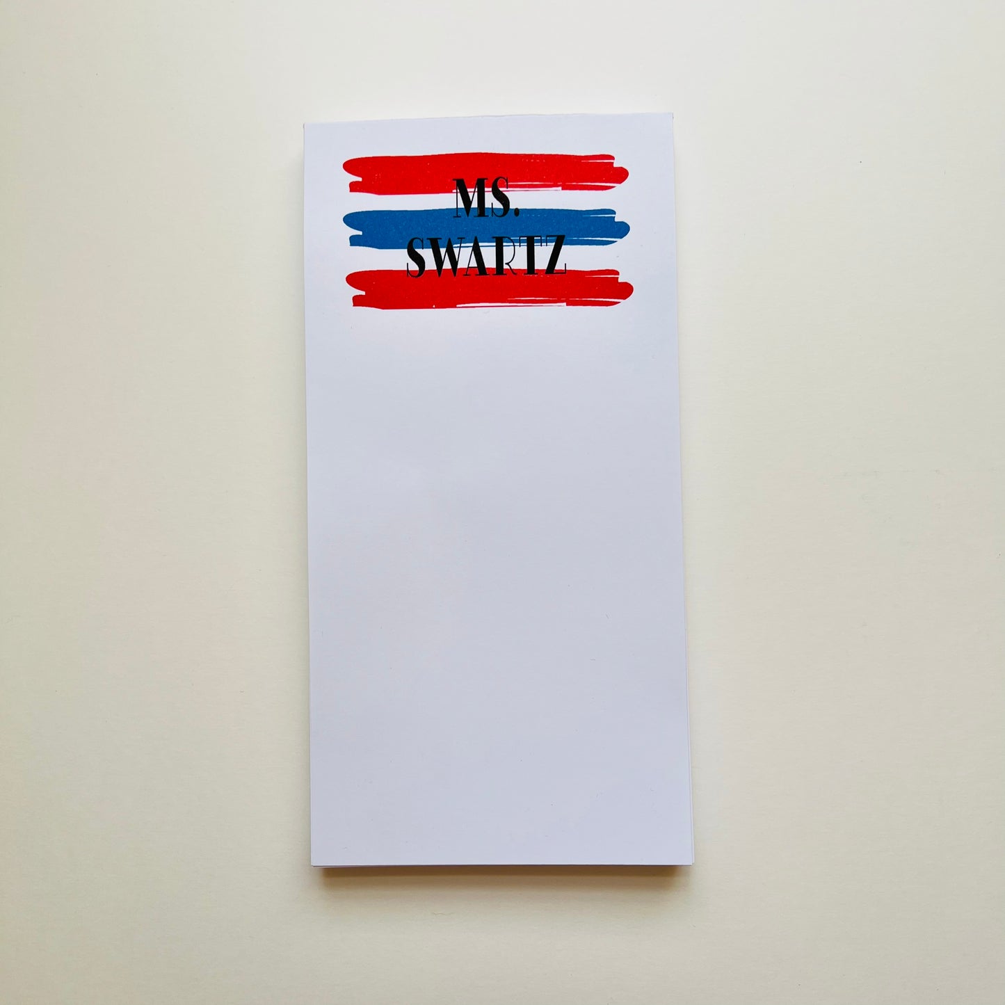 Red and Blue Stripe Notepad