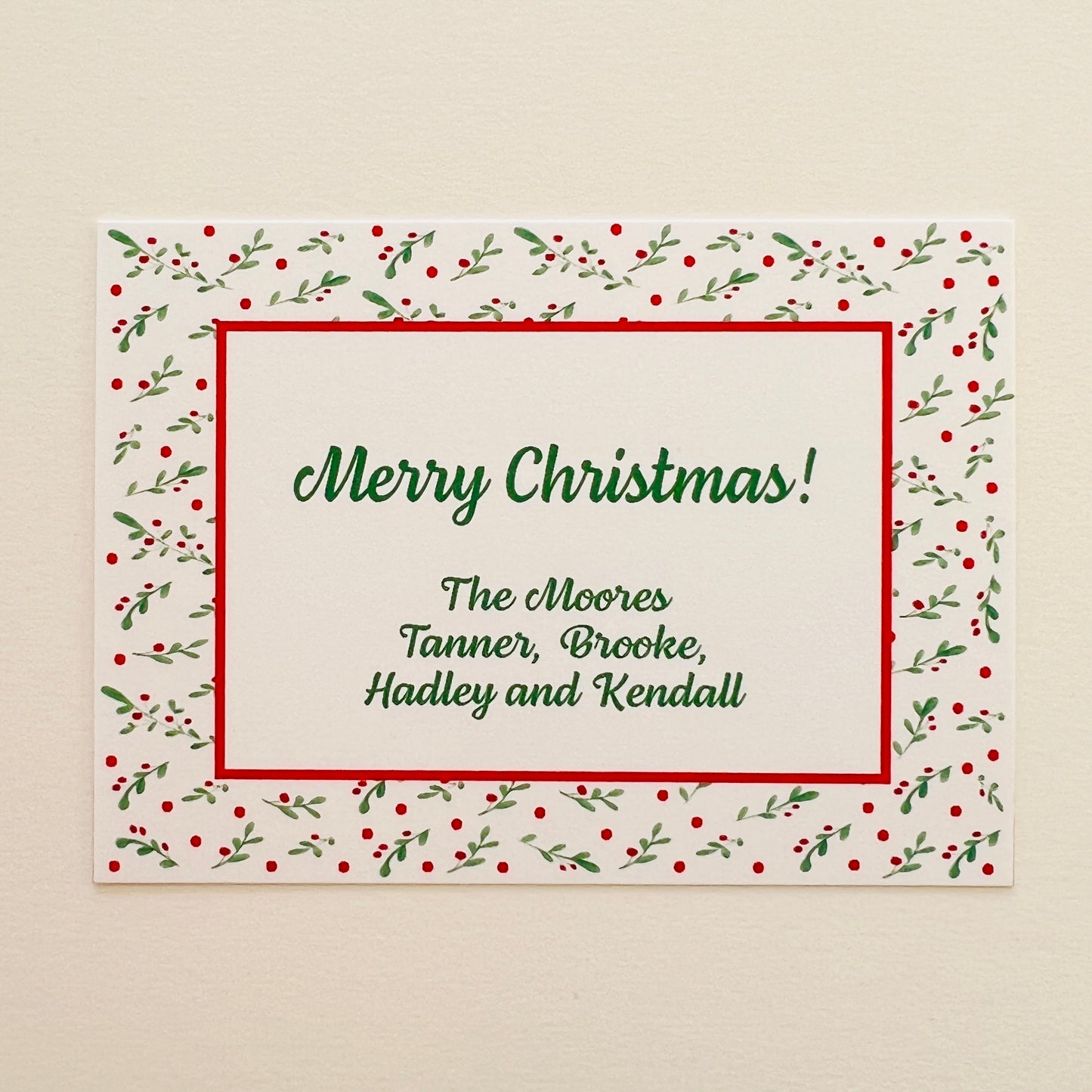 Christmas Sprig and Dots Holiday Gift Enclosure Card