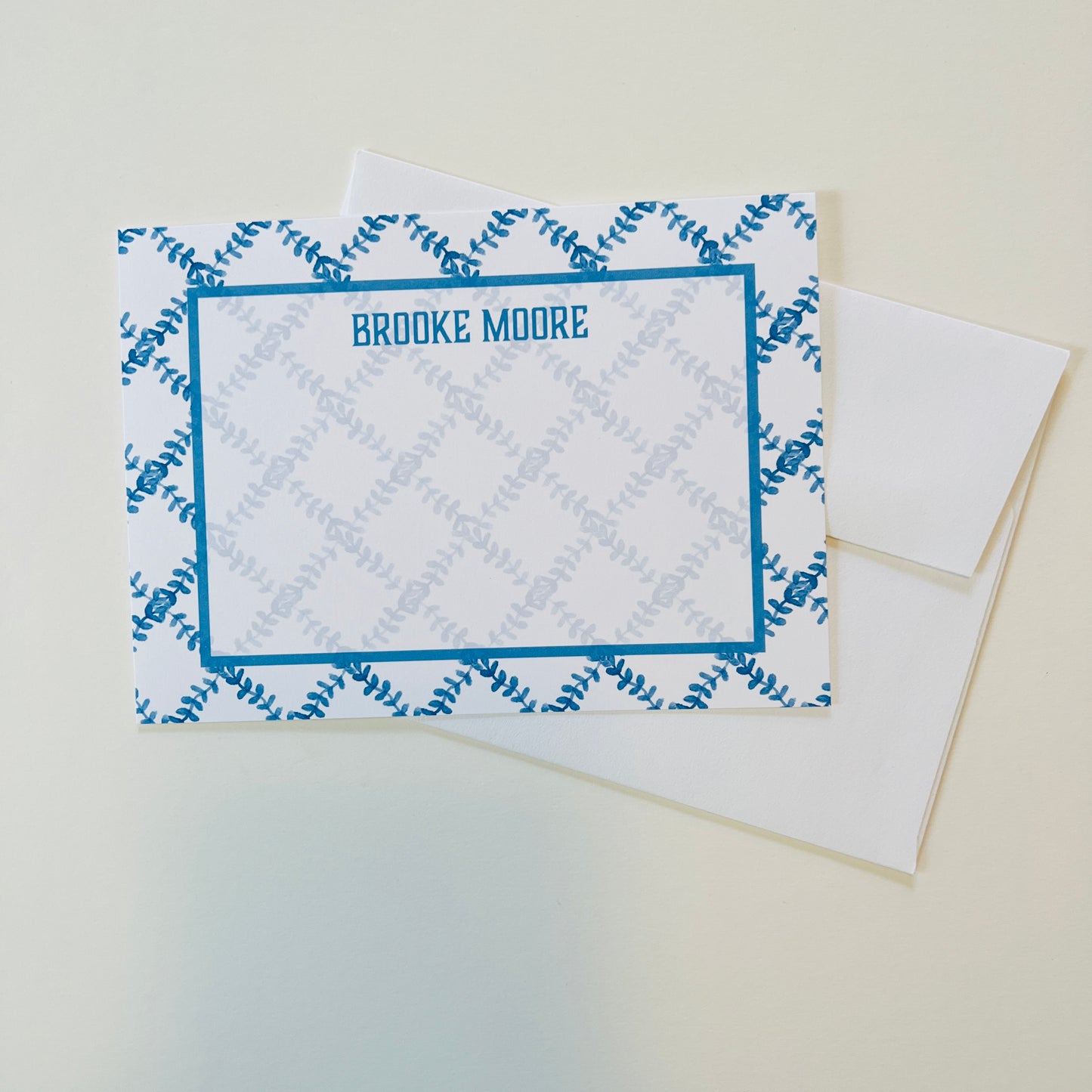 Blue Trellis Stationery Set