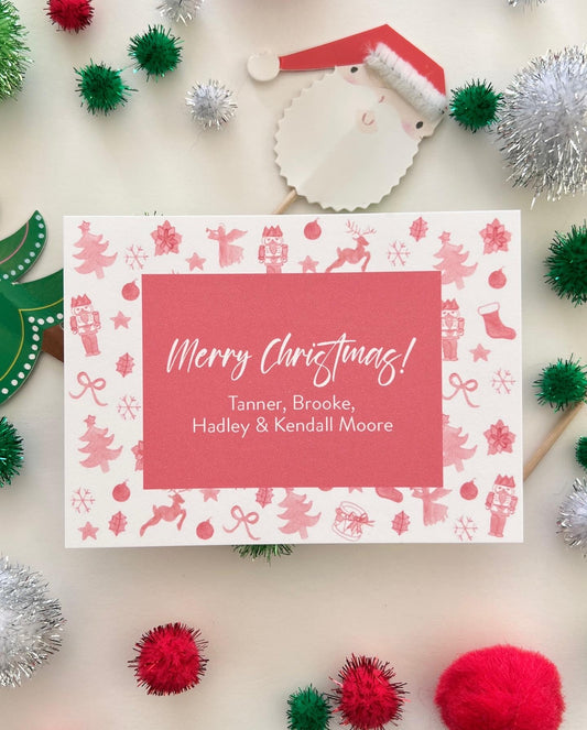 Christmas Motifs Holiday Gift Enclosure Card