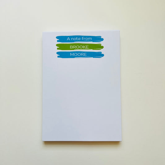 Turquoise and Lime Stripes Notepad