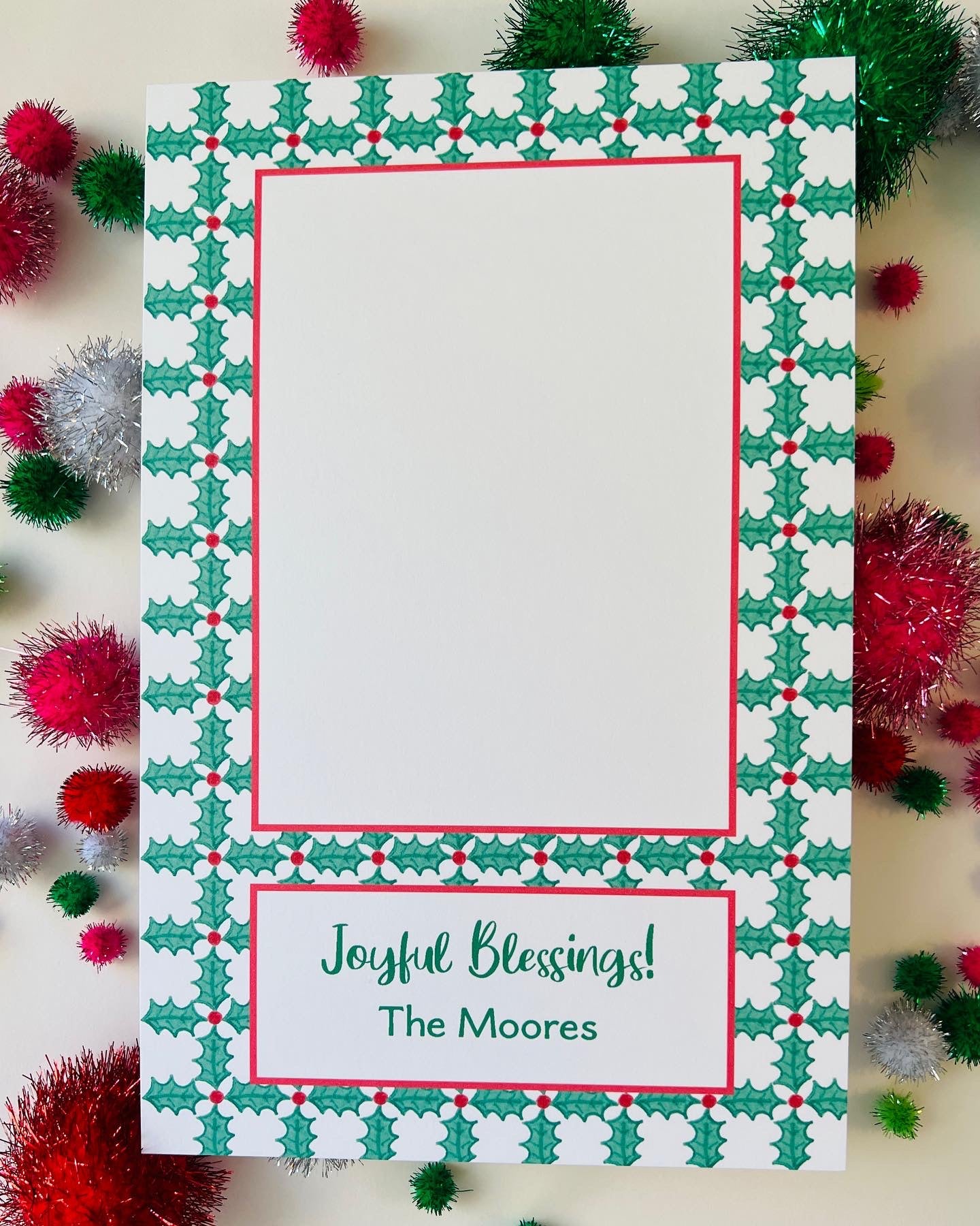 Holly Trellis Holiday Photo Card