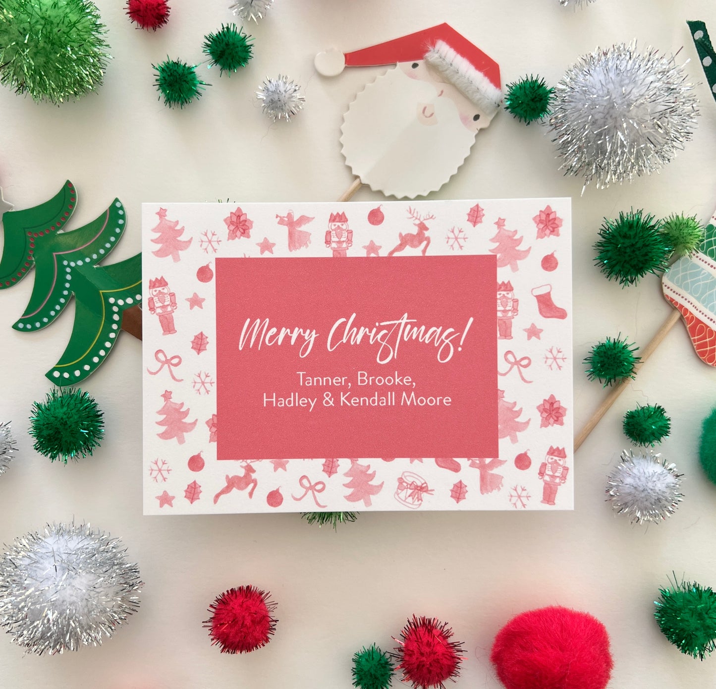 Christmas Motifs Holiday Gift Enclosure Card