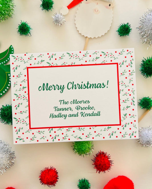 Christmas Sprig and Dots Holiday Gift Enclosure Card