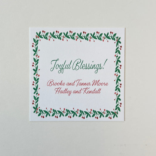 Christmas Berry Sprig Border Holiday Gift Sticker