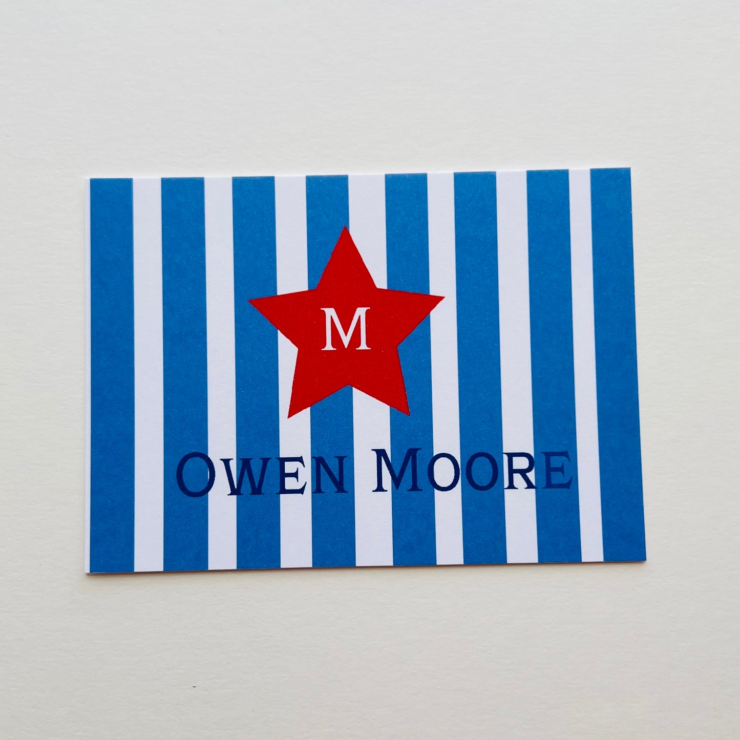 Blue Stripe with Star Gift Enclosure Card