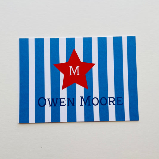 Blue Stripe with Star Gift Enclosure Card