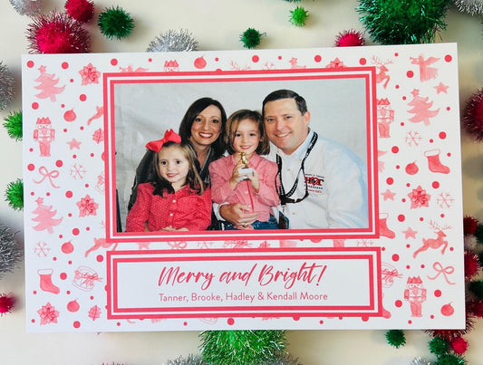 Christmas Motifs Holiday Photo Card