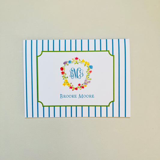 Flower Crest with Stripes Gift Enclosure Card