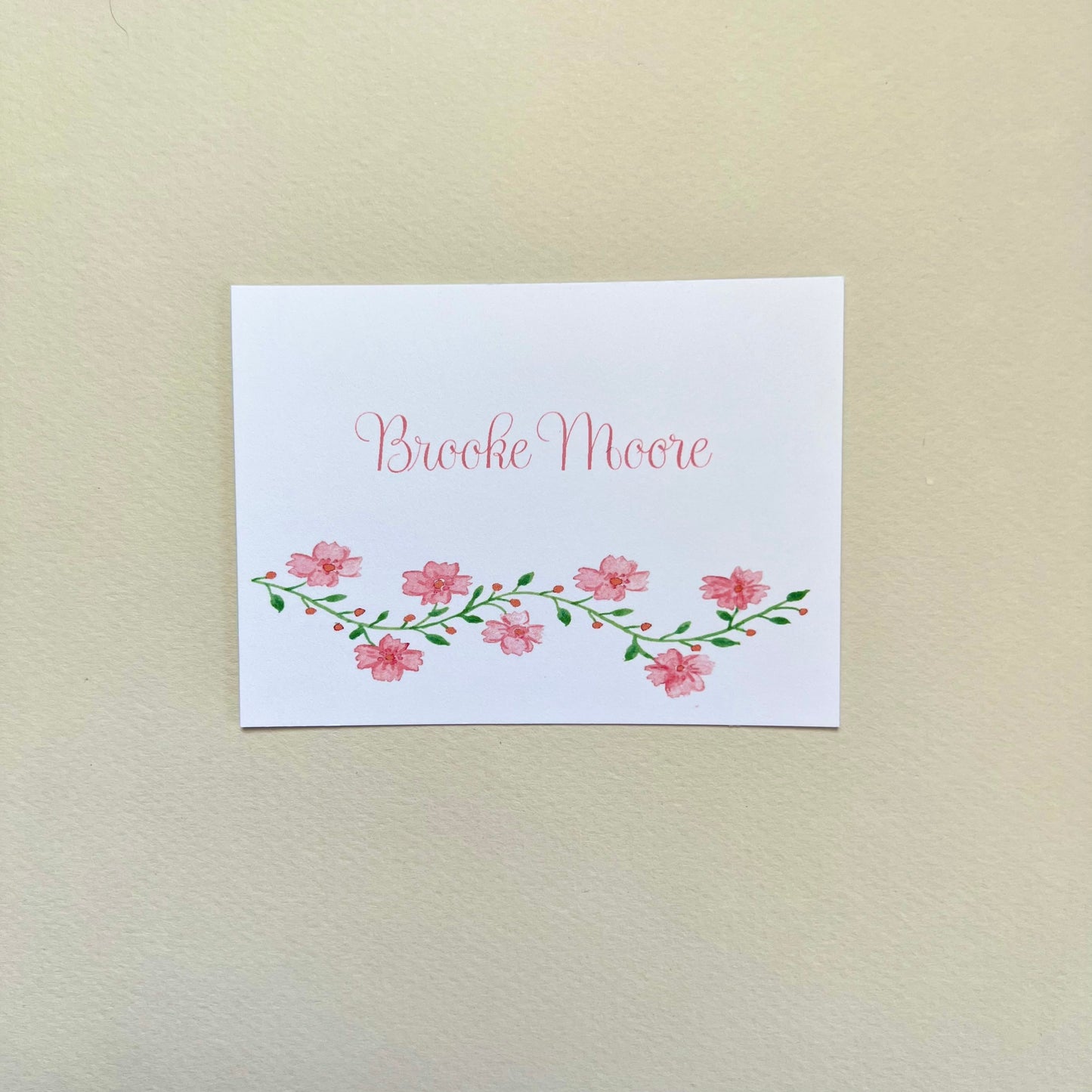 Pink Floral Vine Gift Enclosure Card