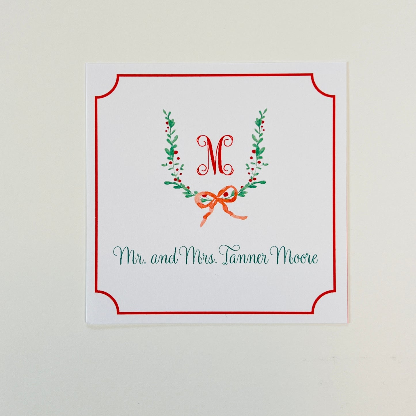 Christmas Sprig and Berry Wreath Holiday Gift Sticker