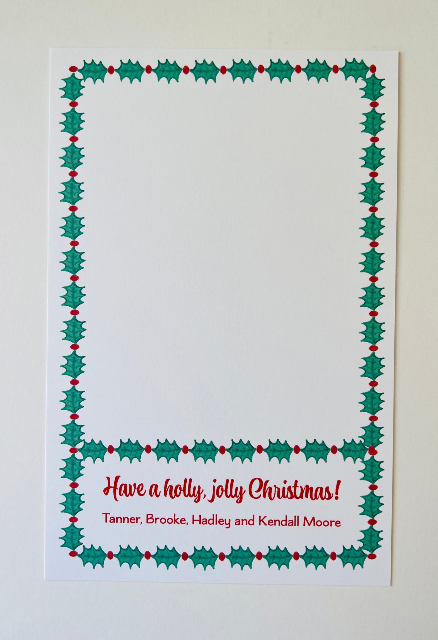 Holly Border Holiday Photo Card