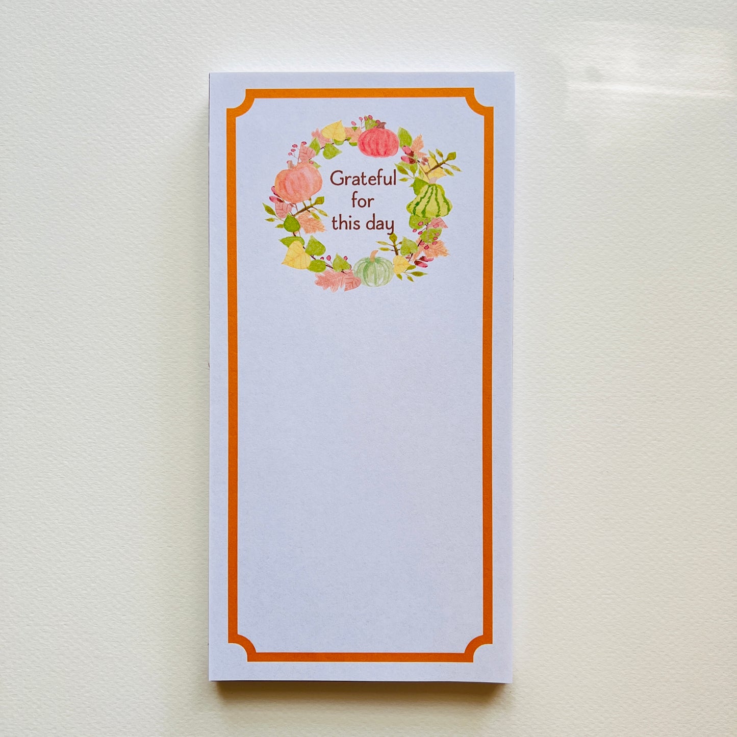 Pumpkin Wreath 4x8 Notepad