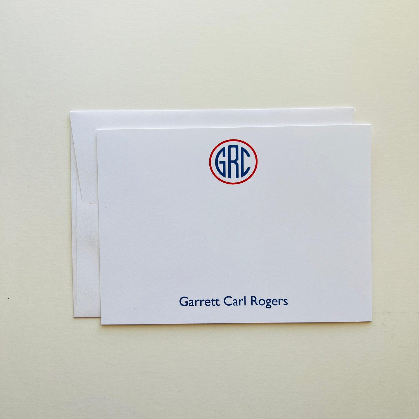 Circle Monogram Correspondence Card