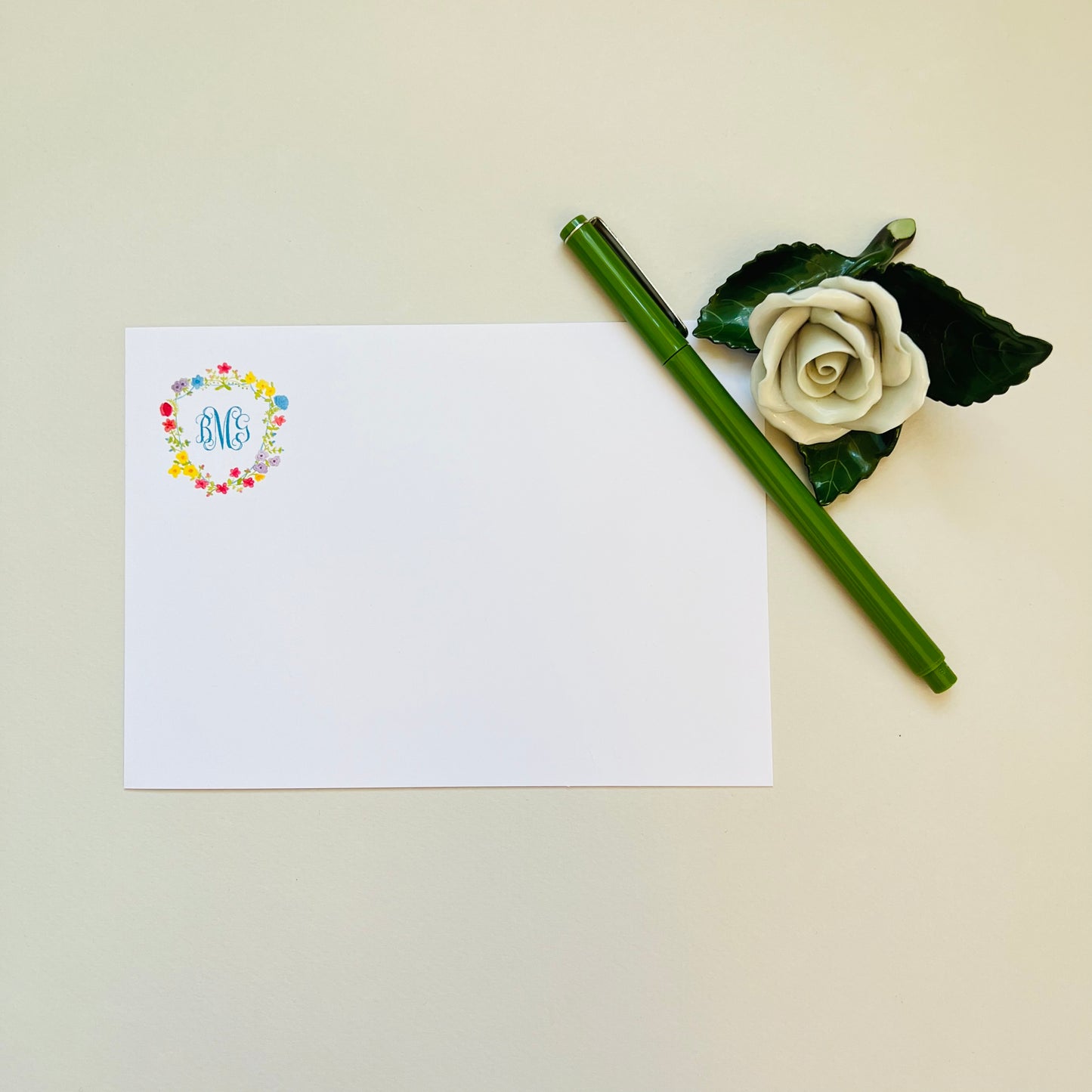 Flower Crest Correspondence Card