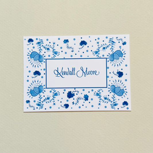 Blue Floral Gift Enclosure Card