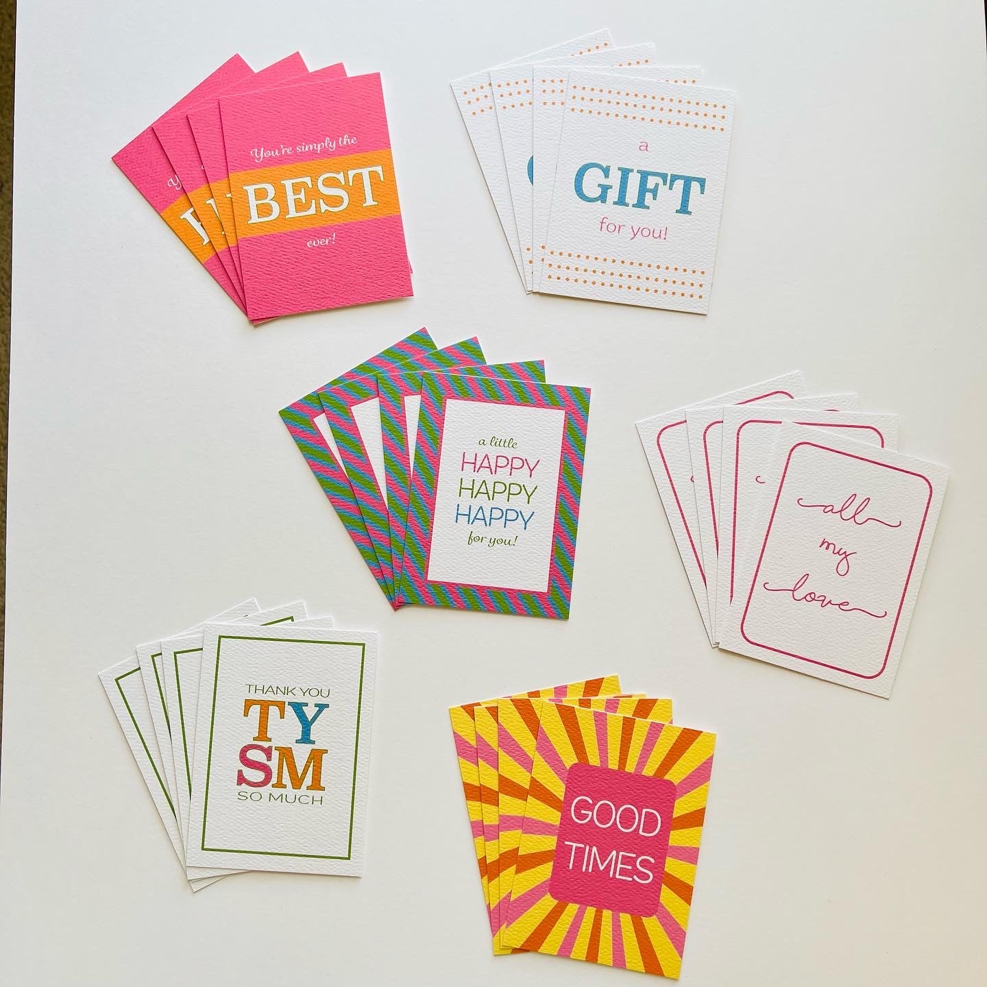 Set of Gift Enclosure Cards