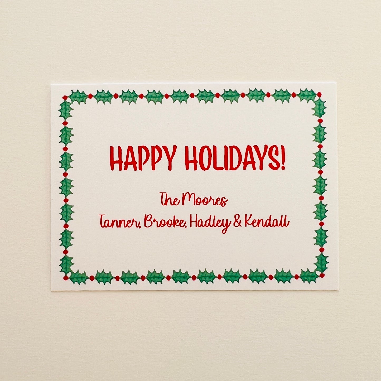 Holly Border Holiday Gift Enclosure Card