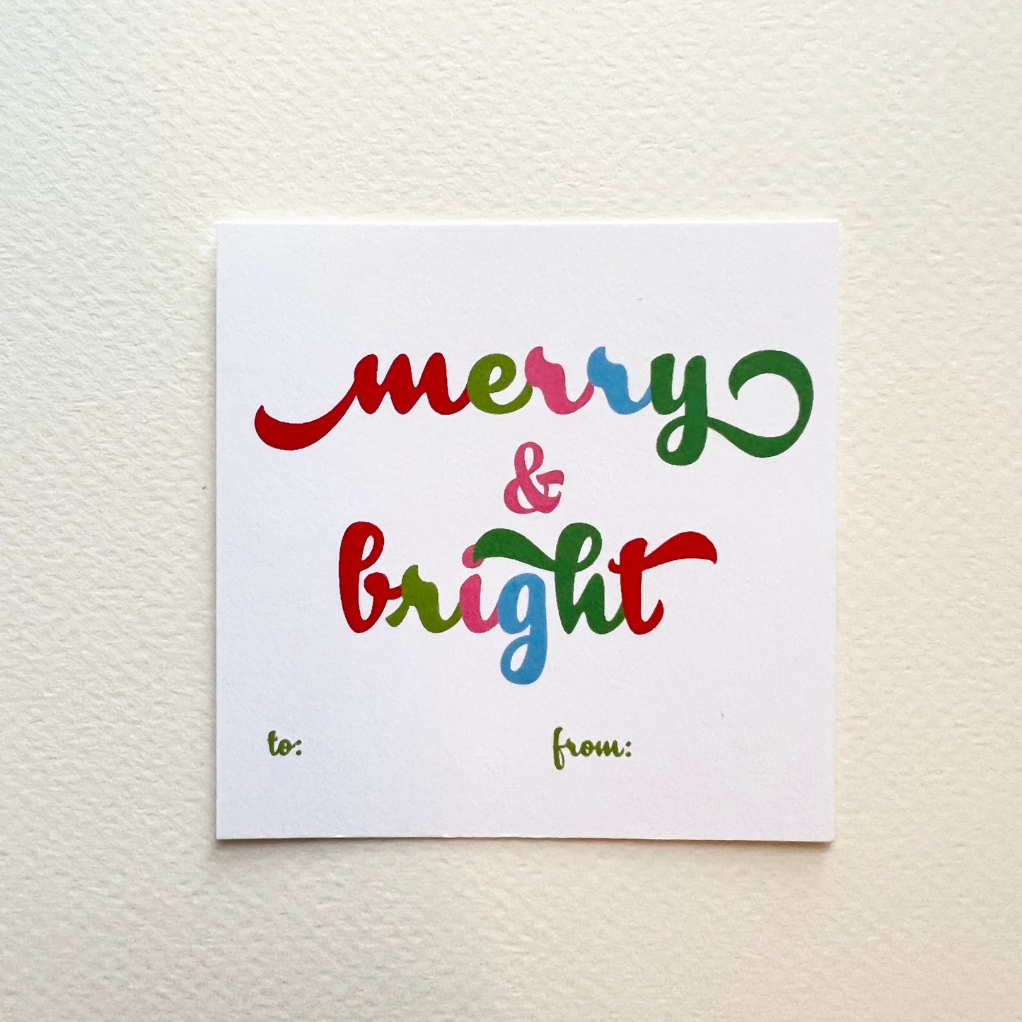 Merry and Bright Holiday Gift Sticker