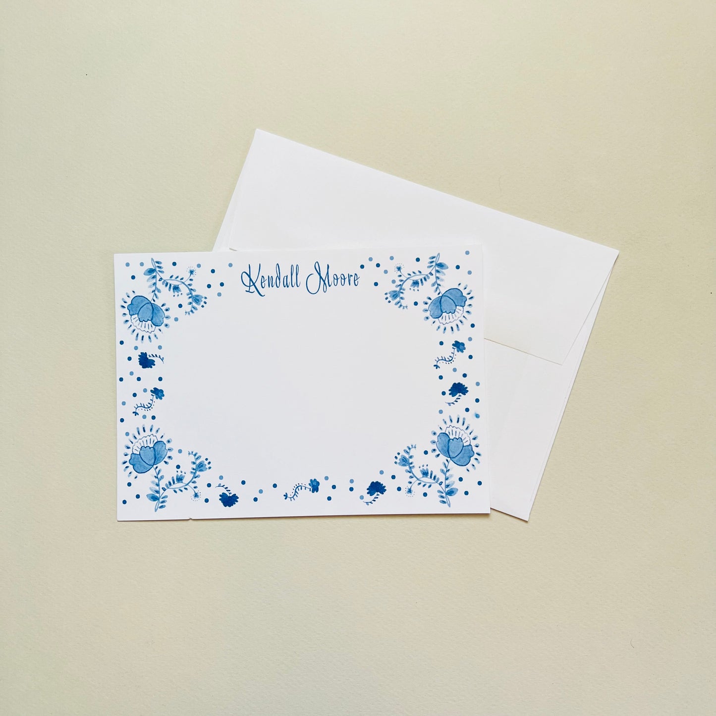 Blue Floral Stationery Set