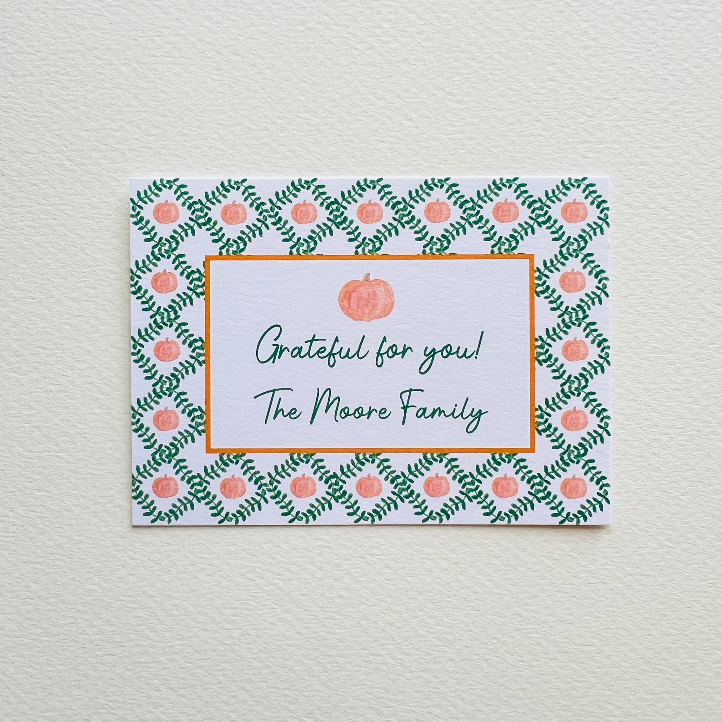 Green Trellis with Pumpkin Gift Enclosure Card