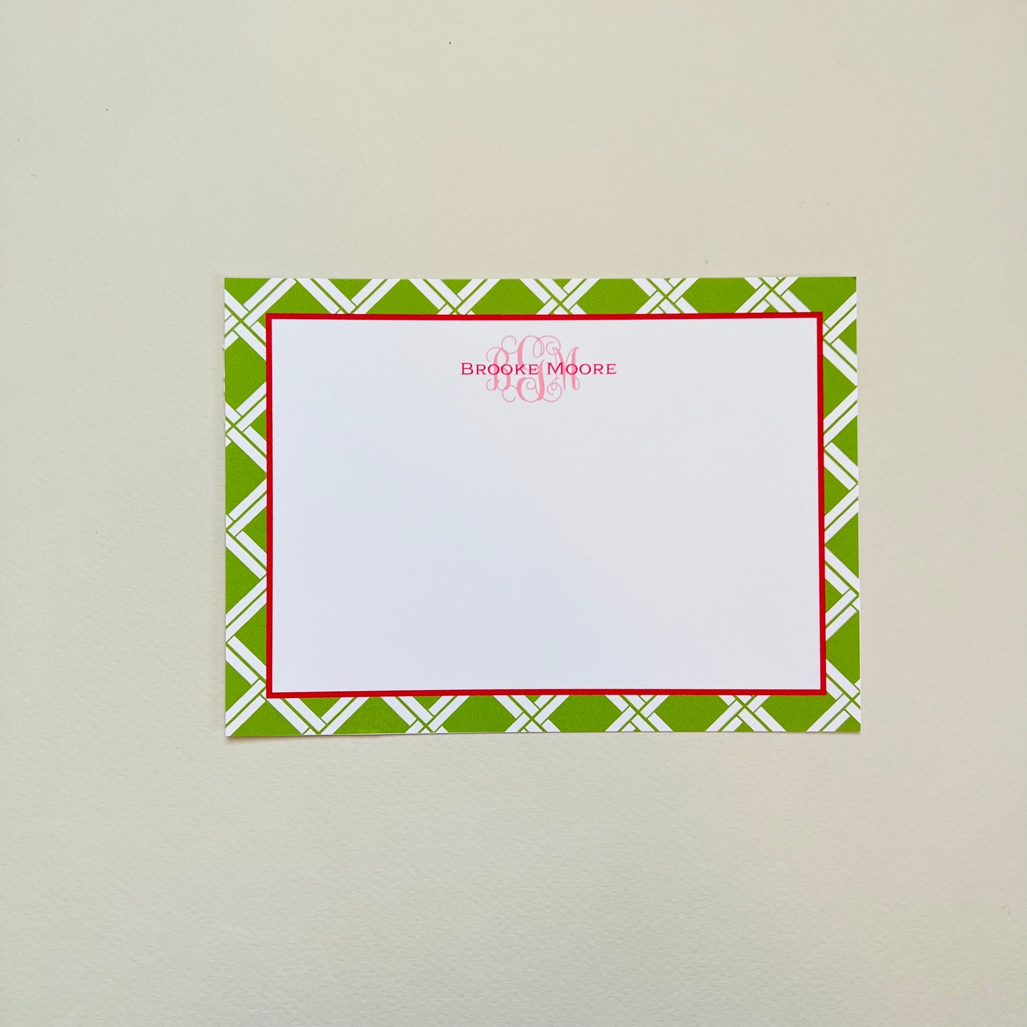 Green Bamboo Correspondence Card