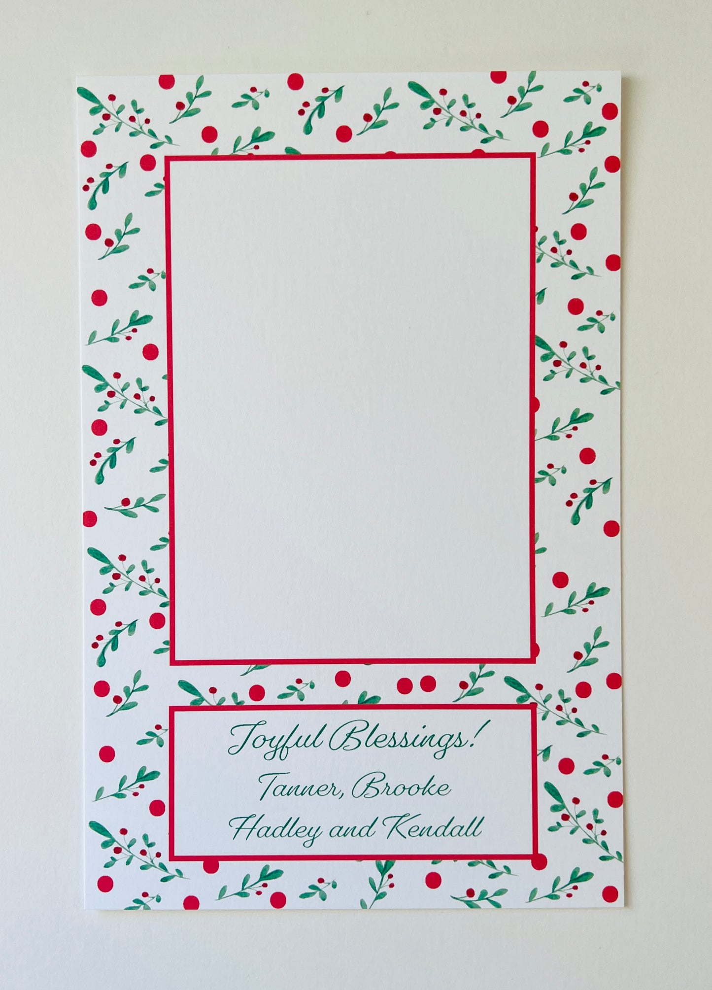 Christmas Sprig and Dots Holiday Photo Card