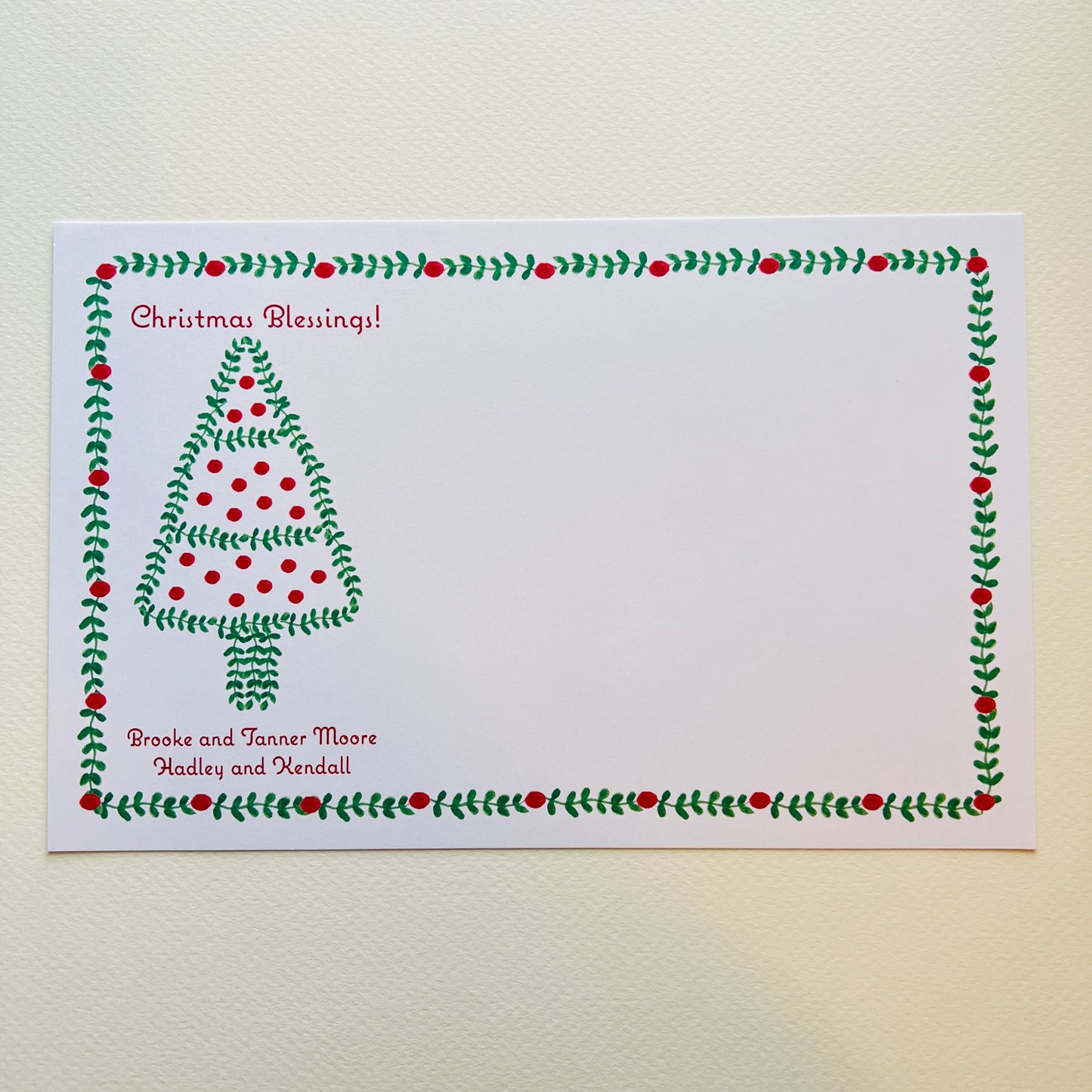 Christmas Tree and Dots Holiday Photo Card