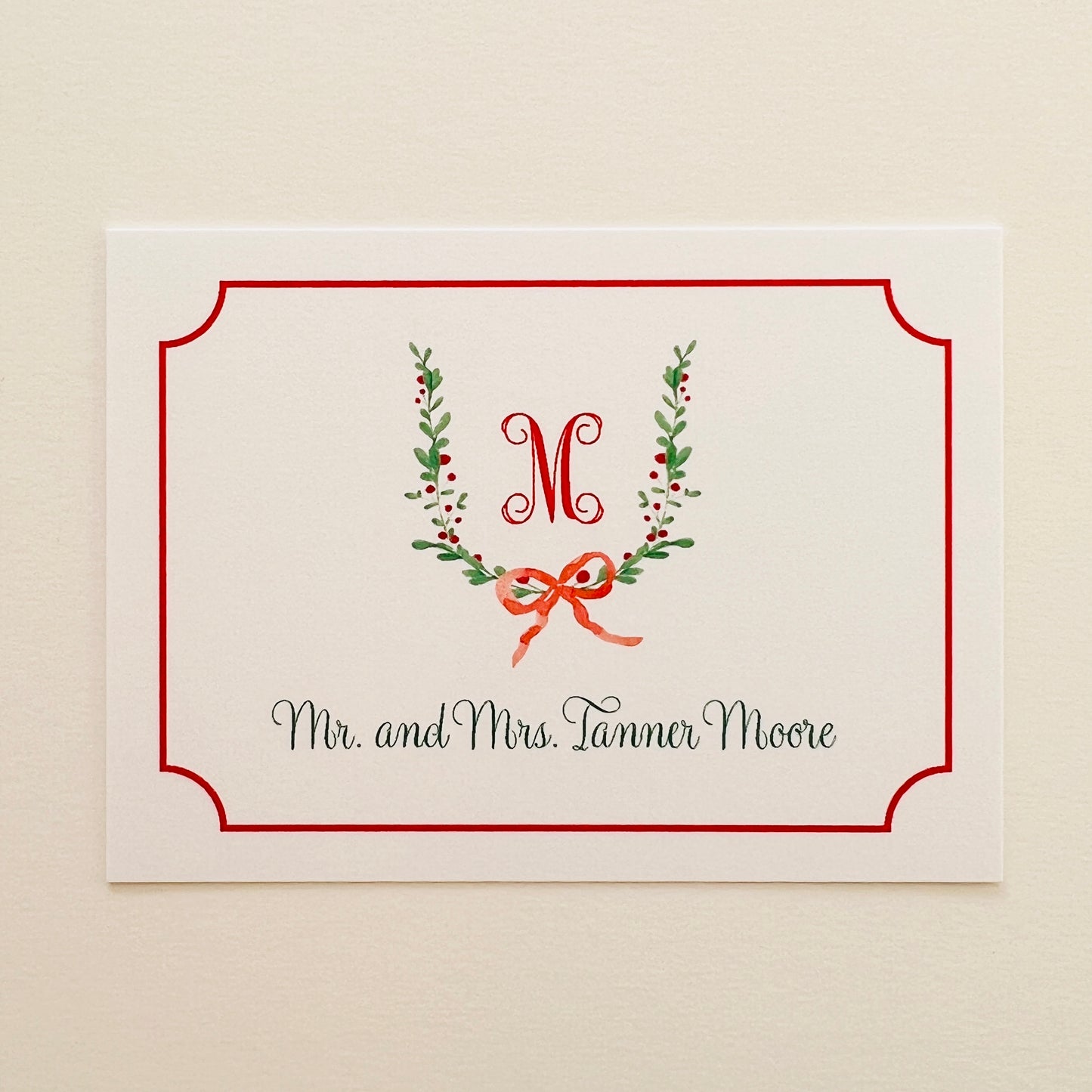 Christmas Sprig Wreath Holiday Gift Enclosure Card