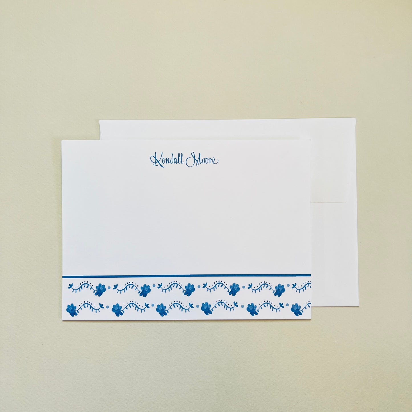 Blue Vine Band Correspondence Card