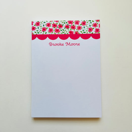 Pink Floral and Scallop Notepad