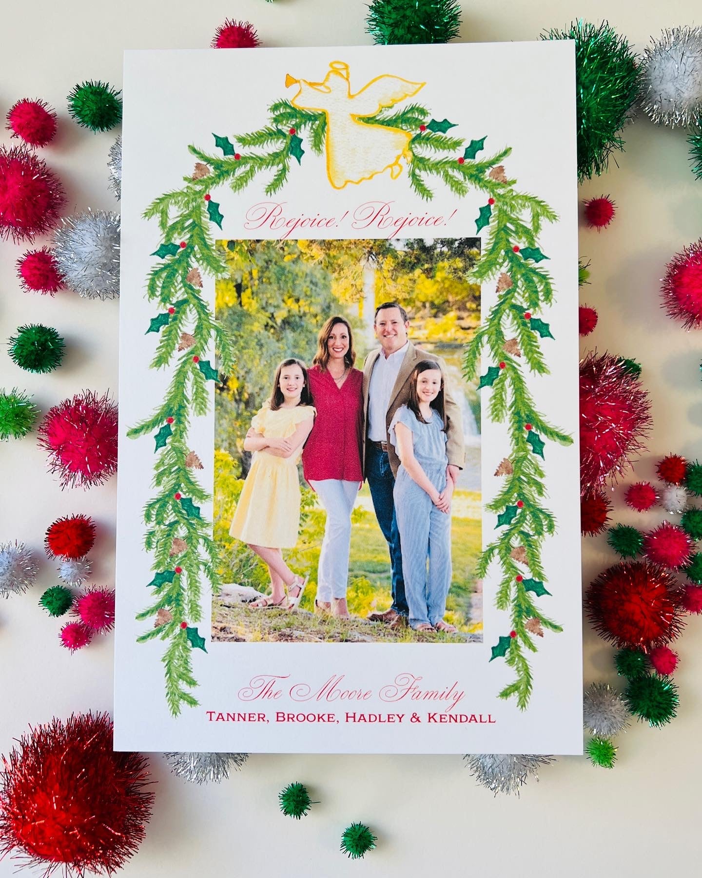 Angel Garland Holiday Photo Card