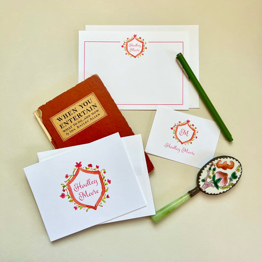 Orange Crest Stationery Set