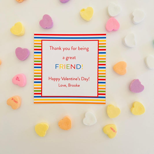 Colorful Stripes Valentine’s Gift Sticker