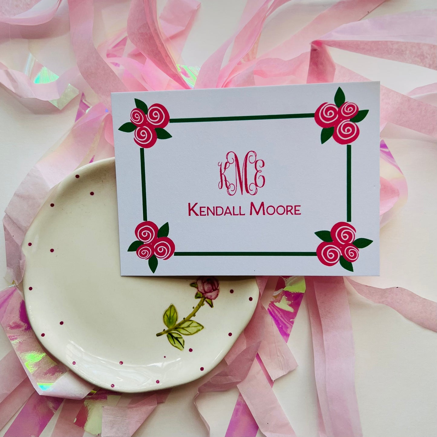 Rosettes Border Gift Enclosure Card