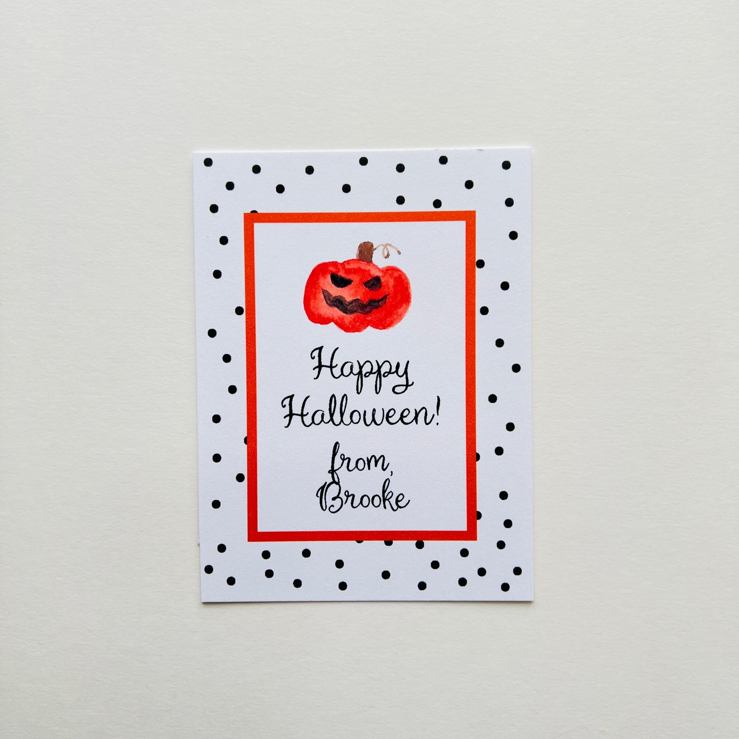 Pumpkin Polka Dot Gift Enclosure Card