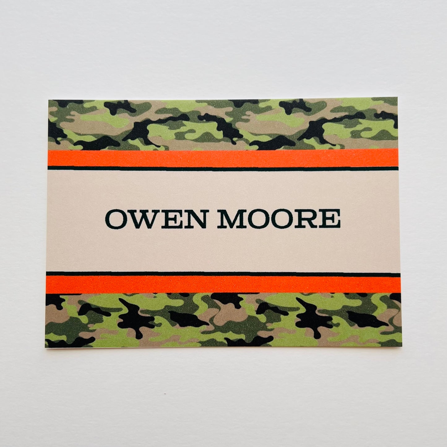 Camo Stripe Gift Enclosure Card