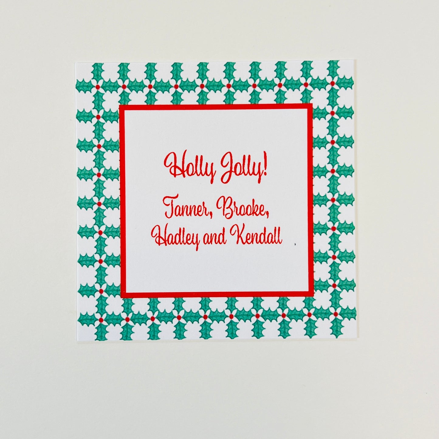 Holly Trellis Holiday Gift Sticker