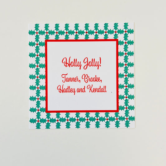 Holly Trellis Holiday Gift Sticker