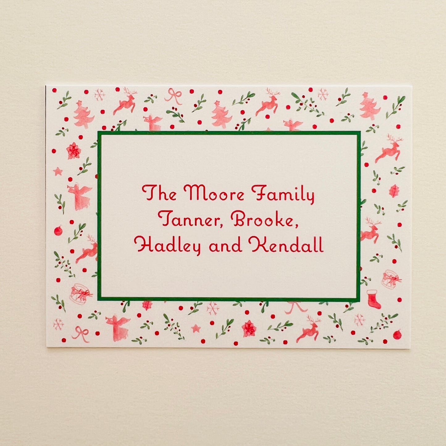 Christmas Sprig and Motifs Holiday Gift Enclosure Card