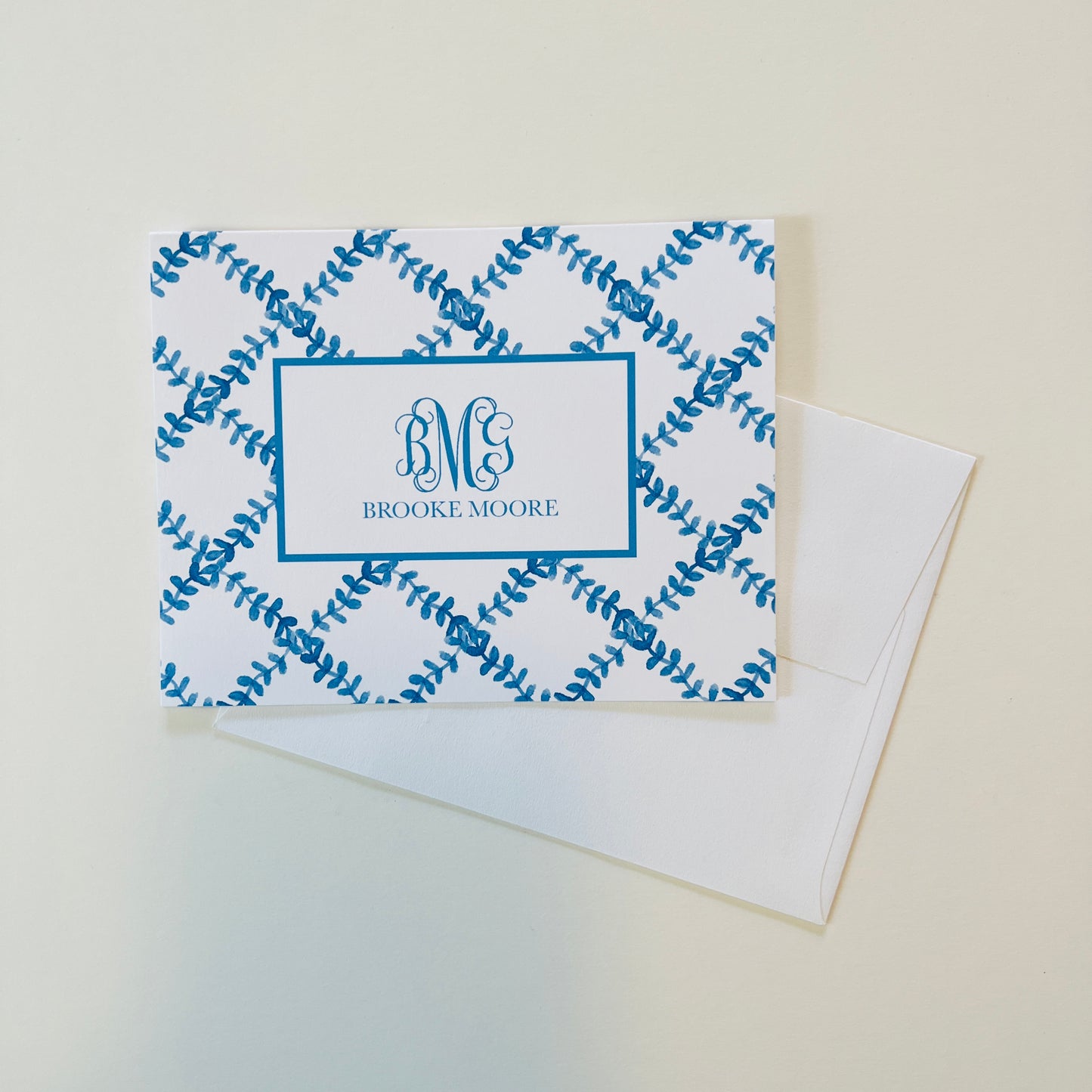 Blue Trellis Stationery Set