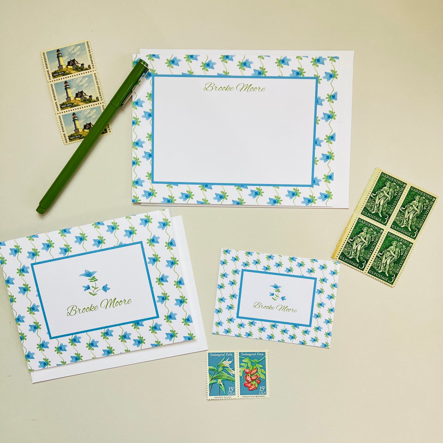 Turquoise Vine Stationery Set