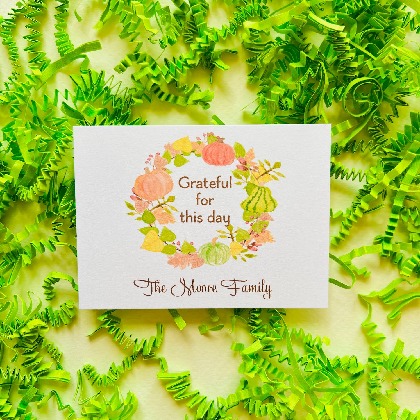 Pumpkin Wreath Gift Enclosure Card