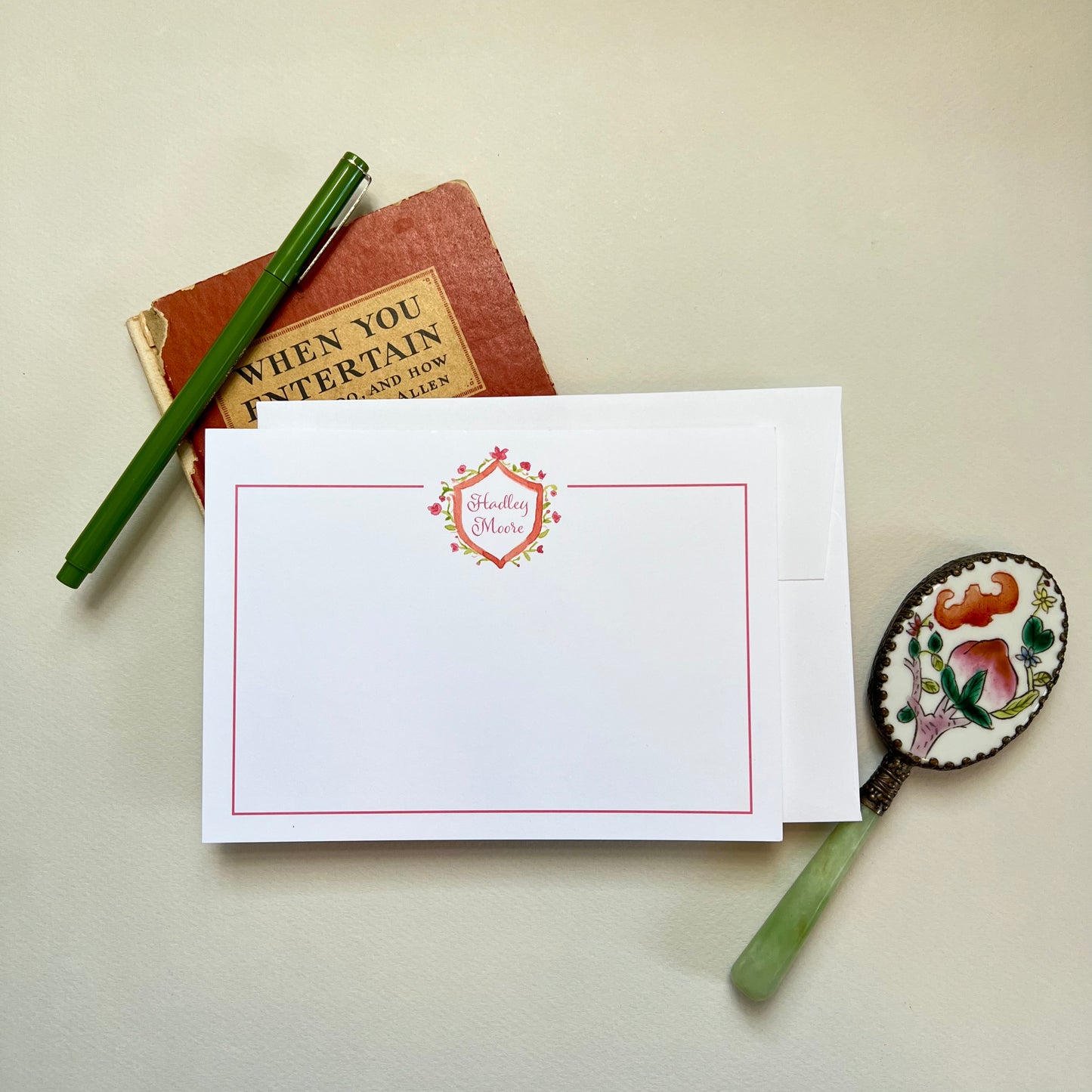 Orange Crest Correspondence Card