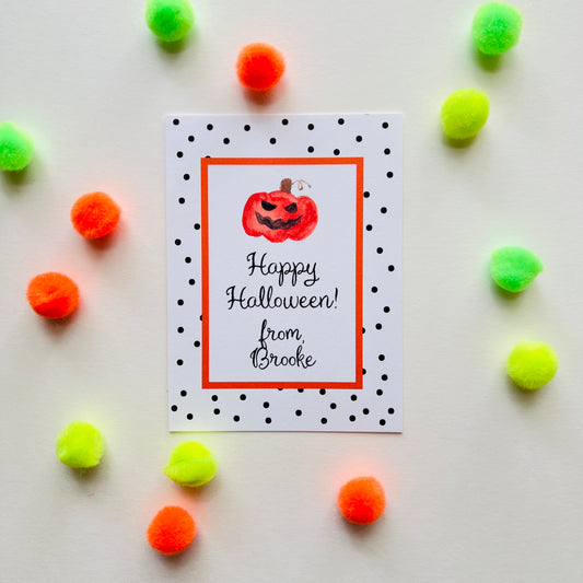 Pumpkin Polka Dot Gift Enclosure Card